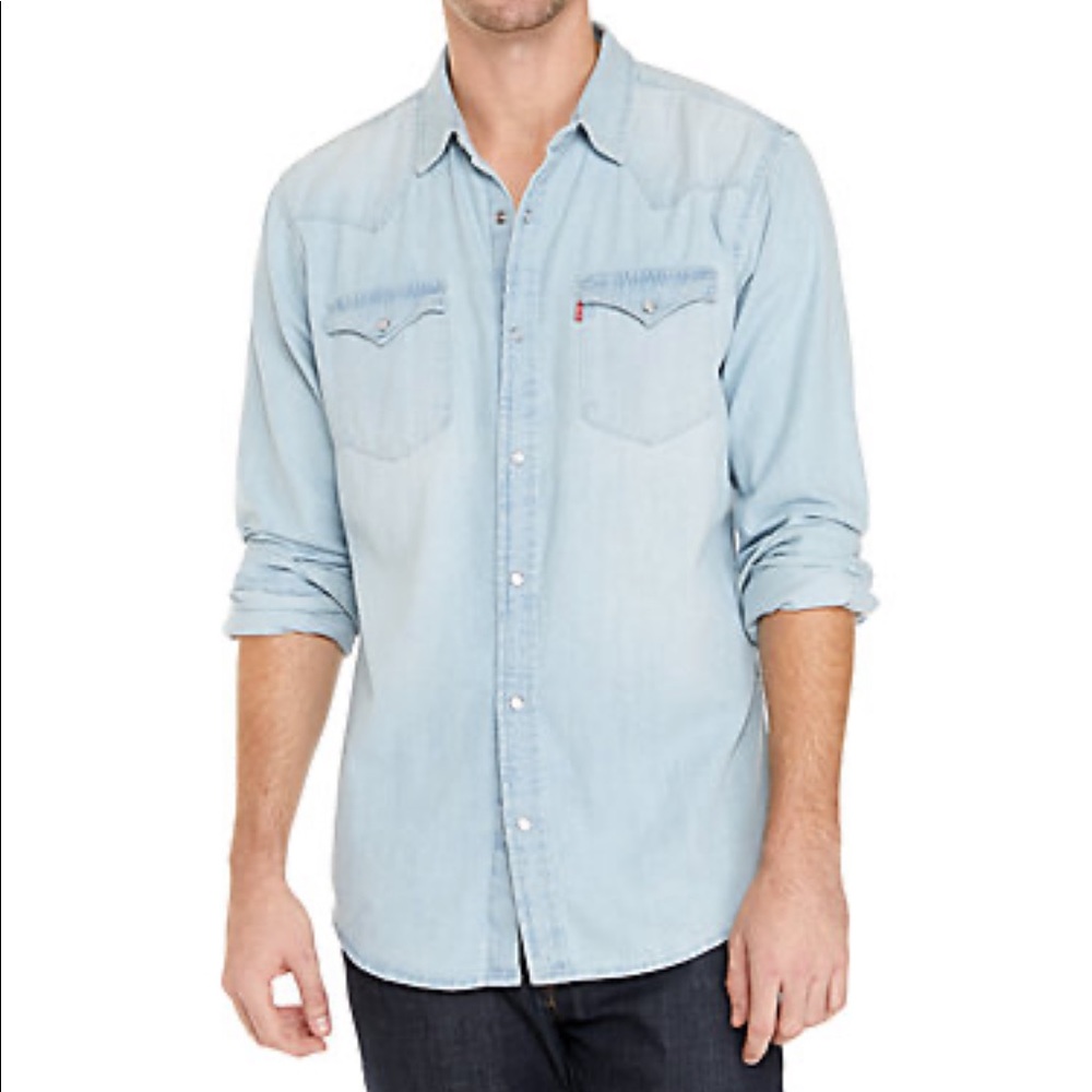 Levi's Light Blue Denim Button-Down Shirt